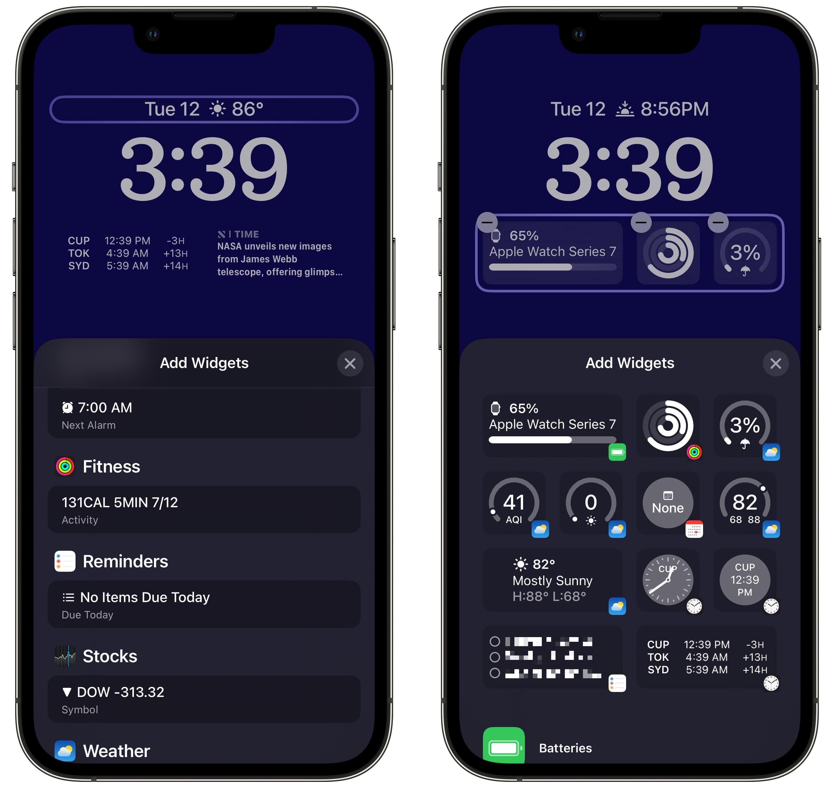 16 Add Widgets Add widgets above and below the clock.