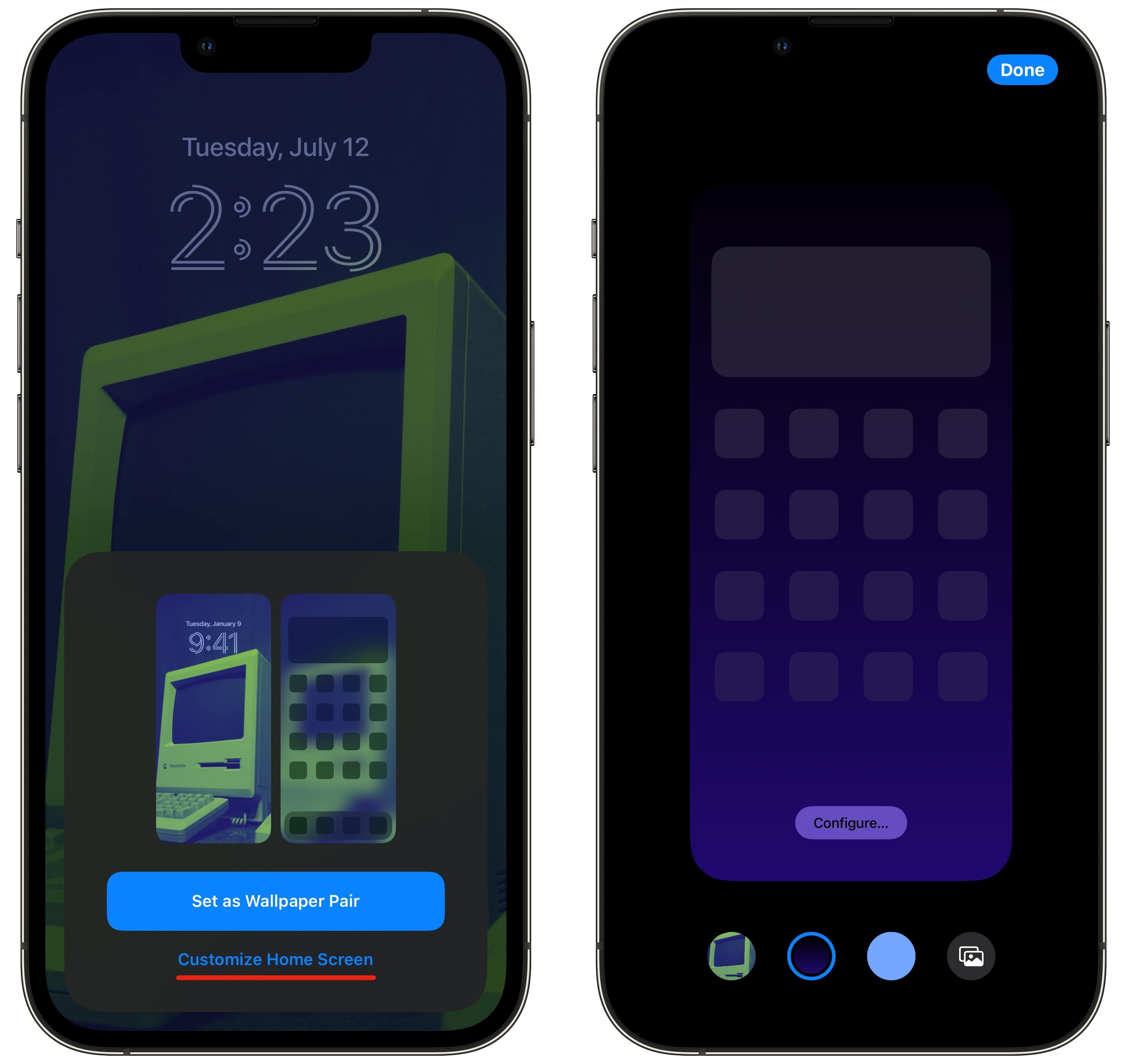 5 Configure Wallpaper Customize Home Screen will let you set a different background for your Home Screen.