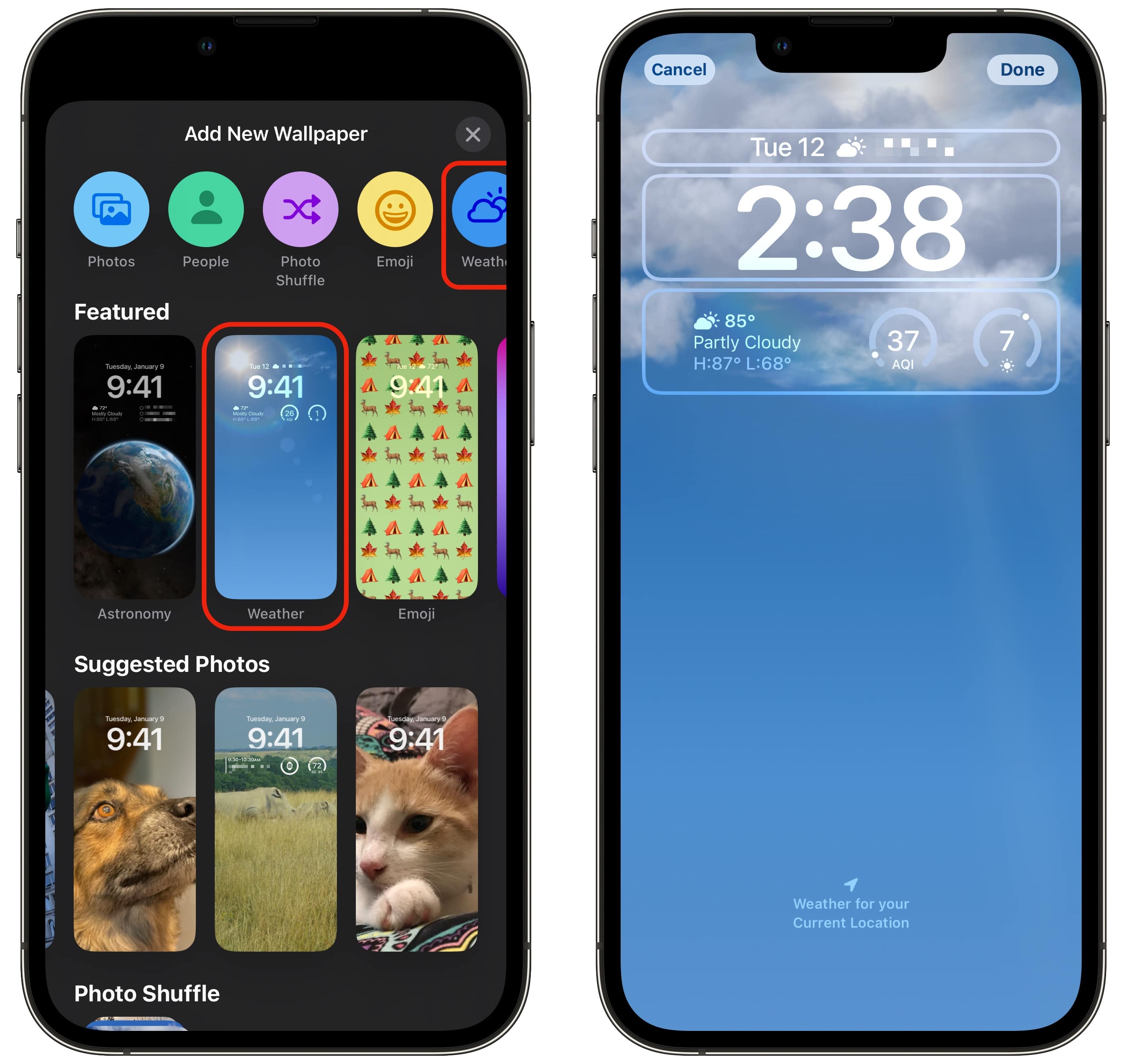 6 Weather Wallpaper The Weather wallpaper makes your Lock Screen a little window to the outside.