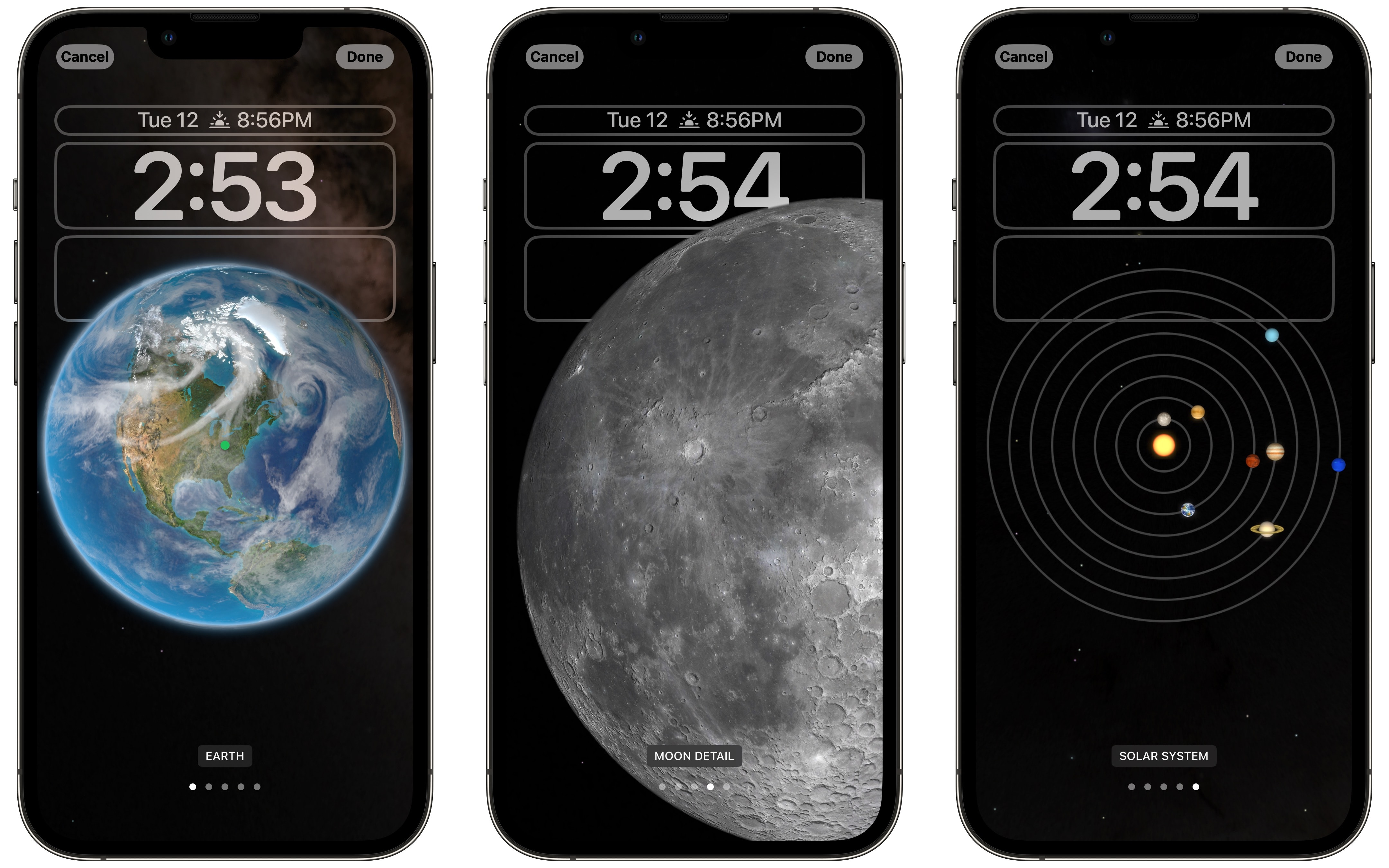 7 Astronomy Wallpapers Astronomy backgrounds give you a globe with accurate cloud coverage, the moon in its current phase or the current positions of the planets.