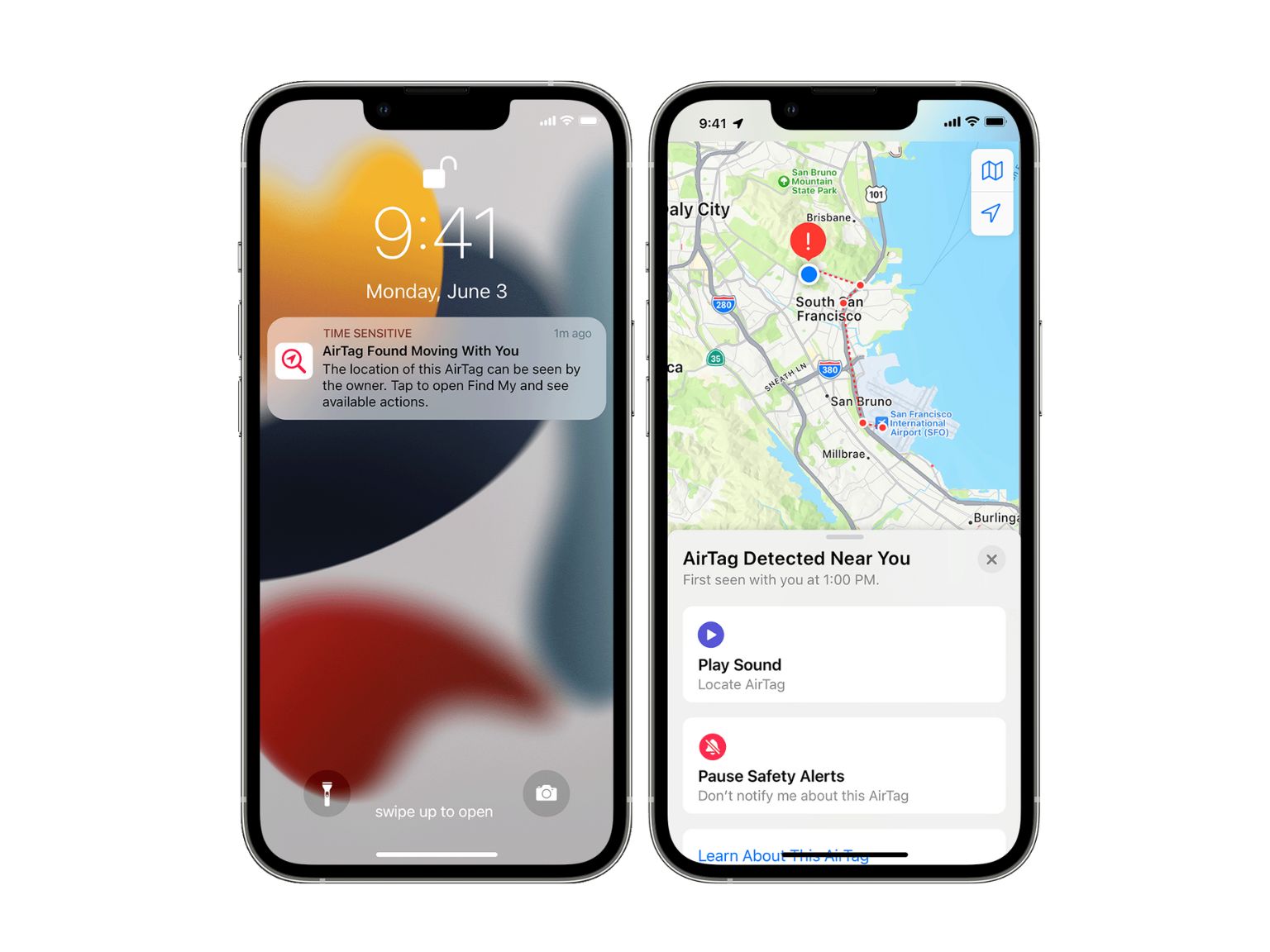 Airtag tracking AirTag moving with you