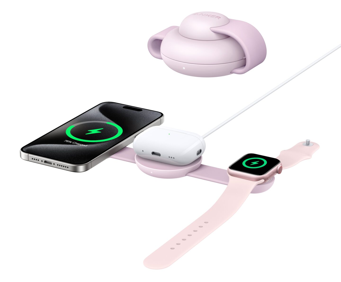 Anker MagGo 3 in 1 Wireless Charging Station pink Anker-MagGo-3-in-1-Wireless-Charging-Station-pink