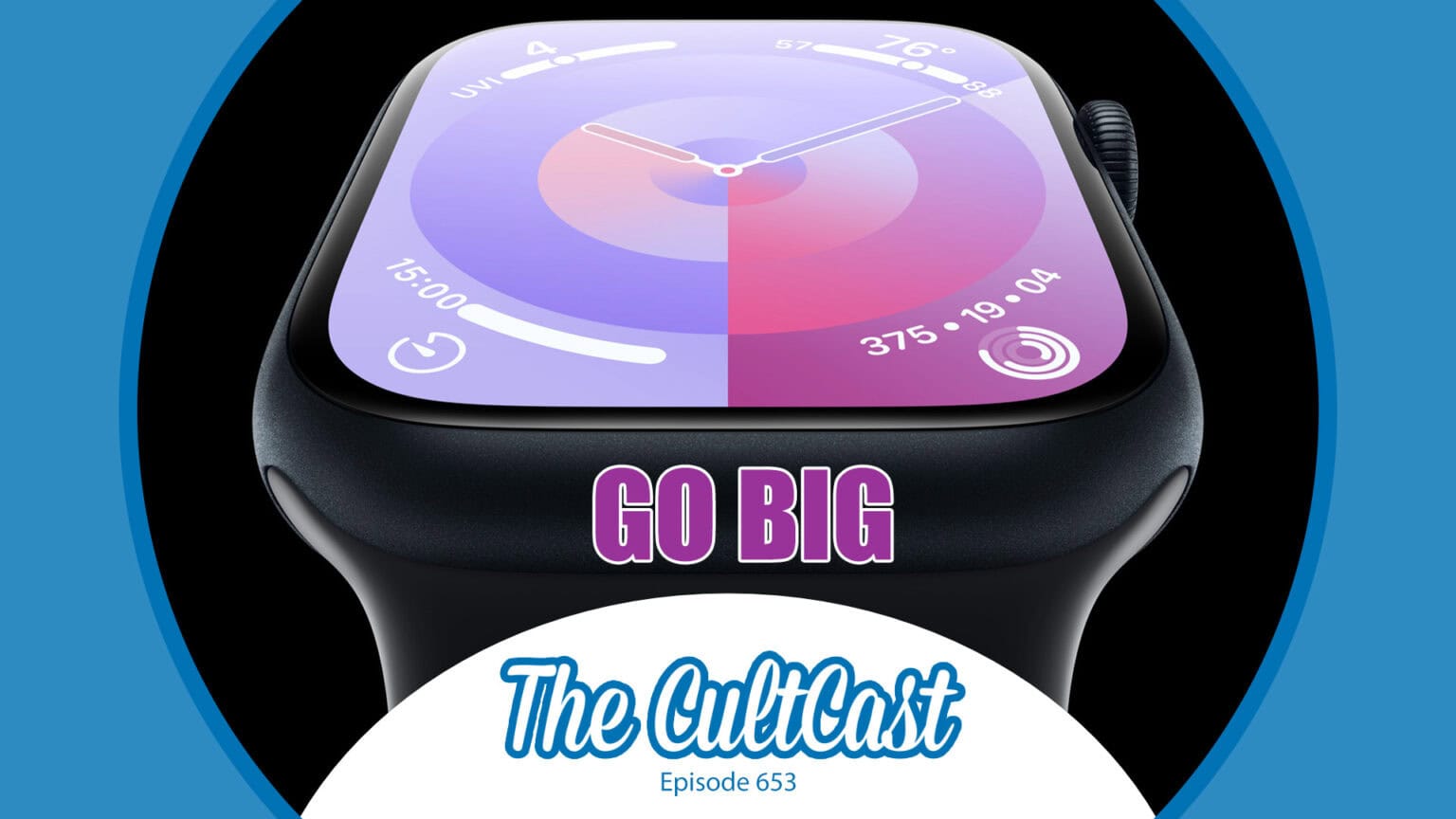 A photo of Apple Watch with the words 