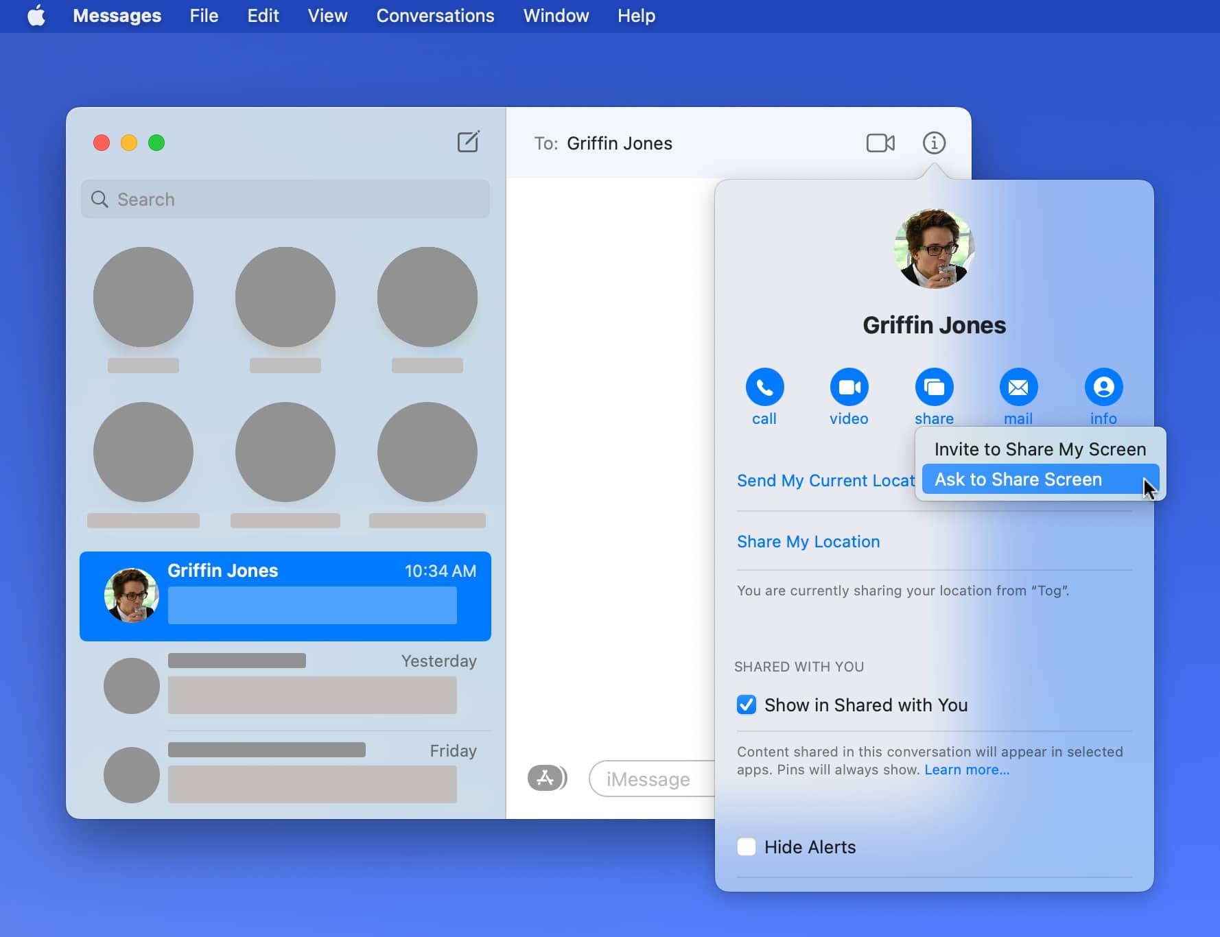 Ask to Share Screen Ask to Share Screen on a Mac
