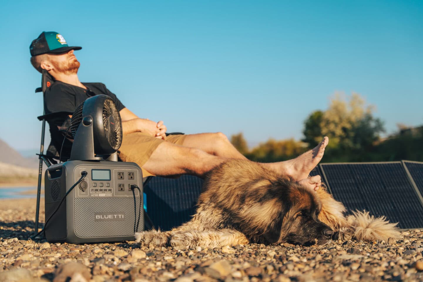 Bluetti AC180 portable power station Bluetti AC180 portable power station at the beach.