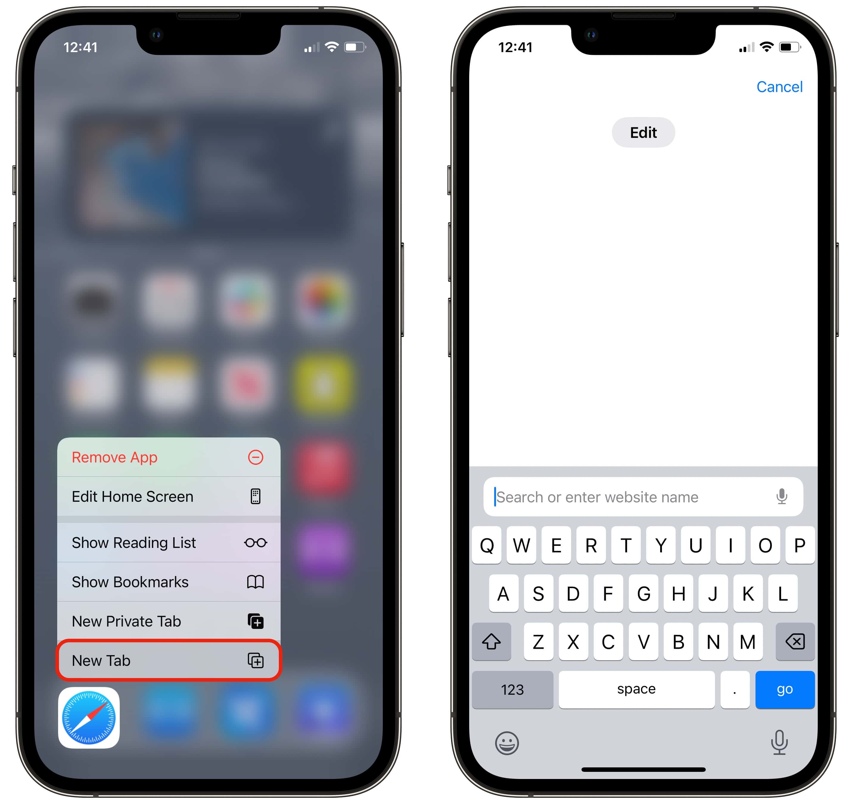 Discreetely Exit Private Browsing Mode Screenshots: Use “New Tab” from the Safari context menu to quickly add a new tab.