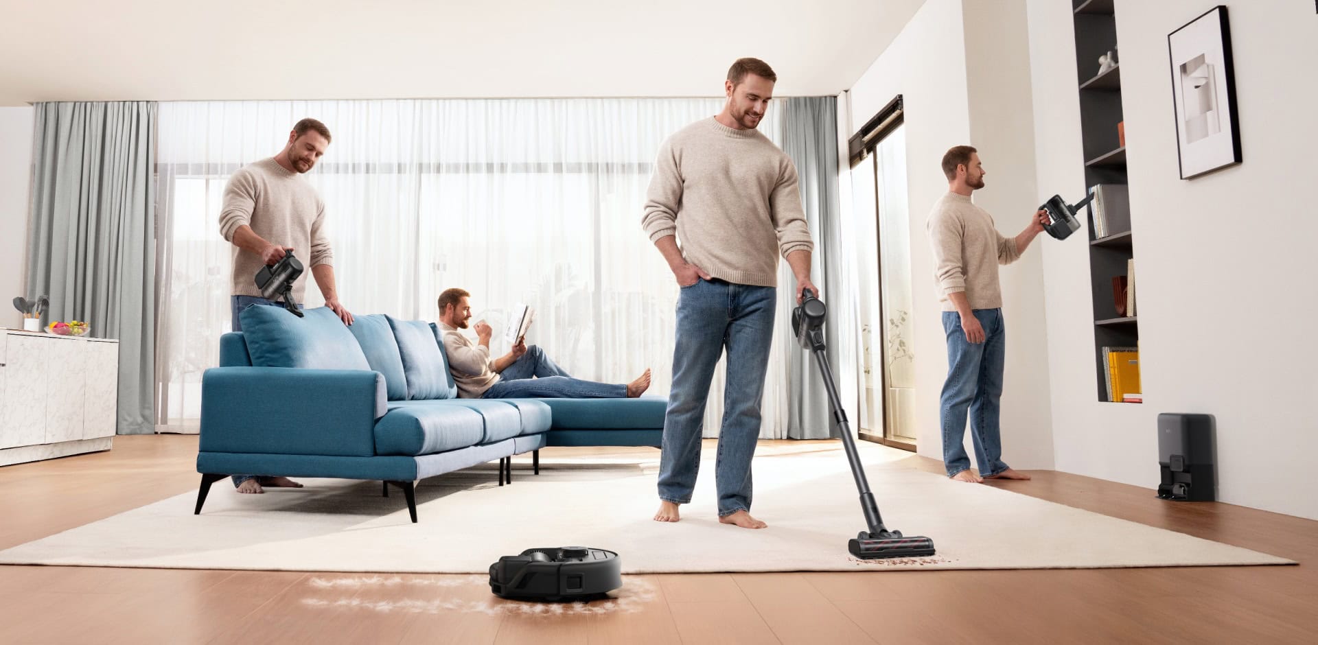 Efuy E20 3-in-1 combo design demonstrated eufy Robot Vacuum 3-in-1 E20