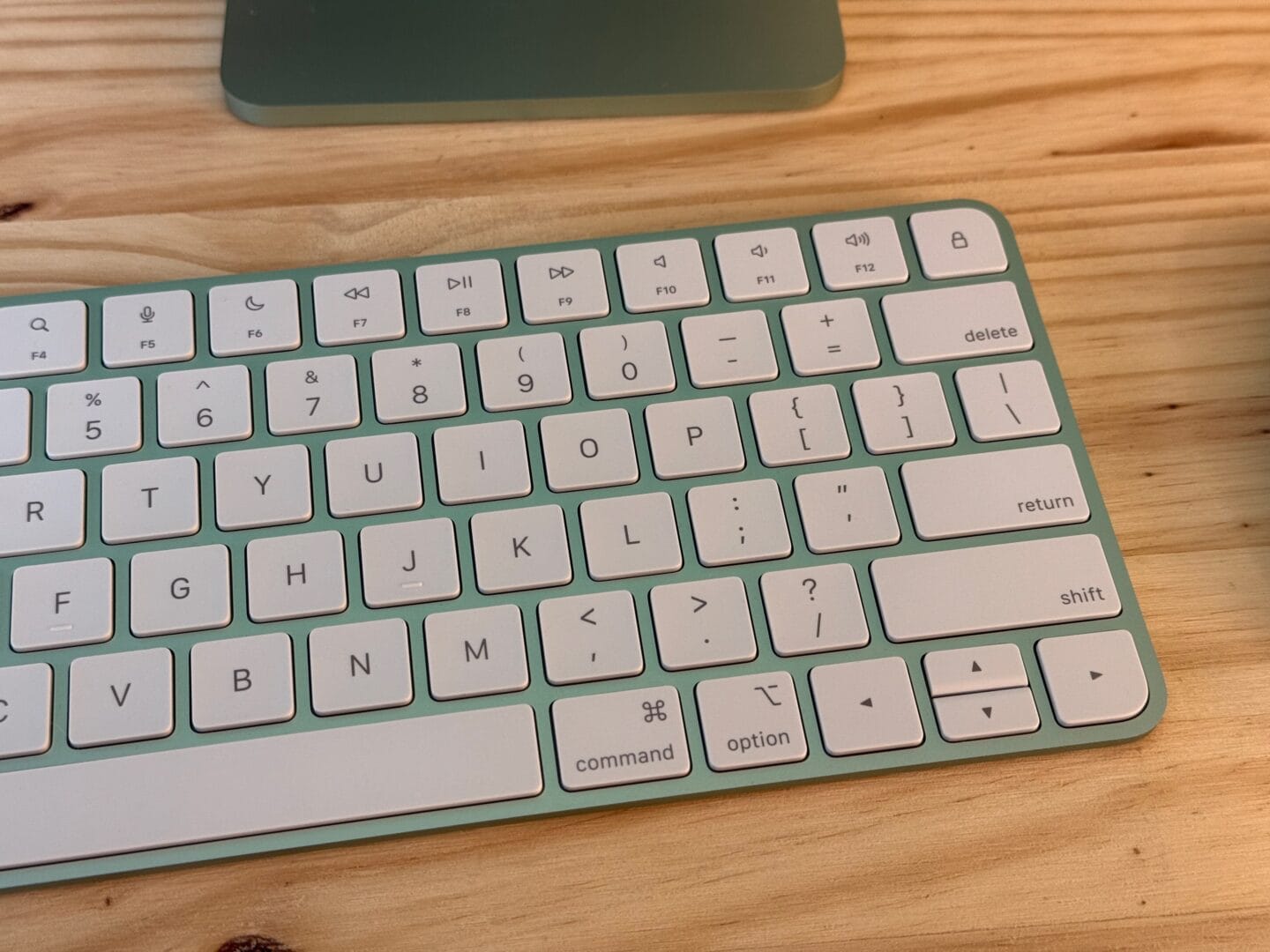 Green Magic Keyboard Compact Layout Without Touch ID Closeup of the Green Magic Keyboard, without Touch ID, compact layout