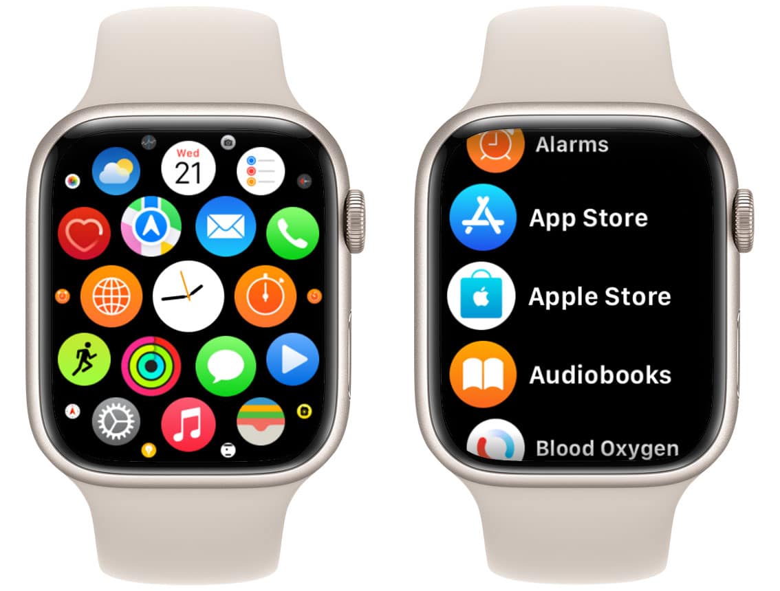 Grid View vs List View Grid View vs List View on Apple Watch