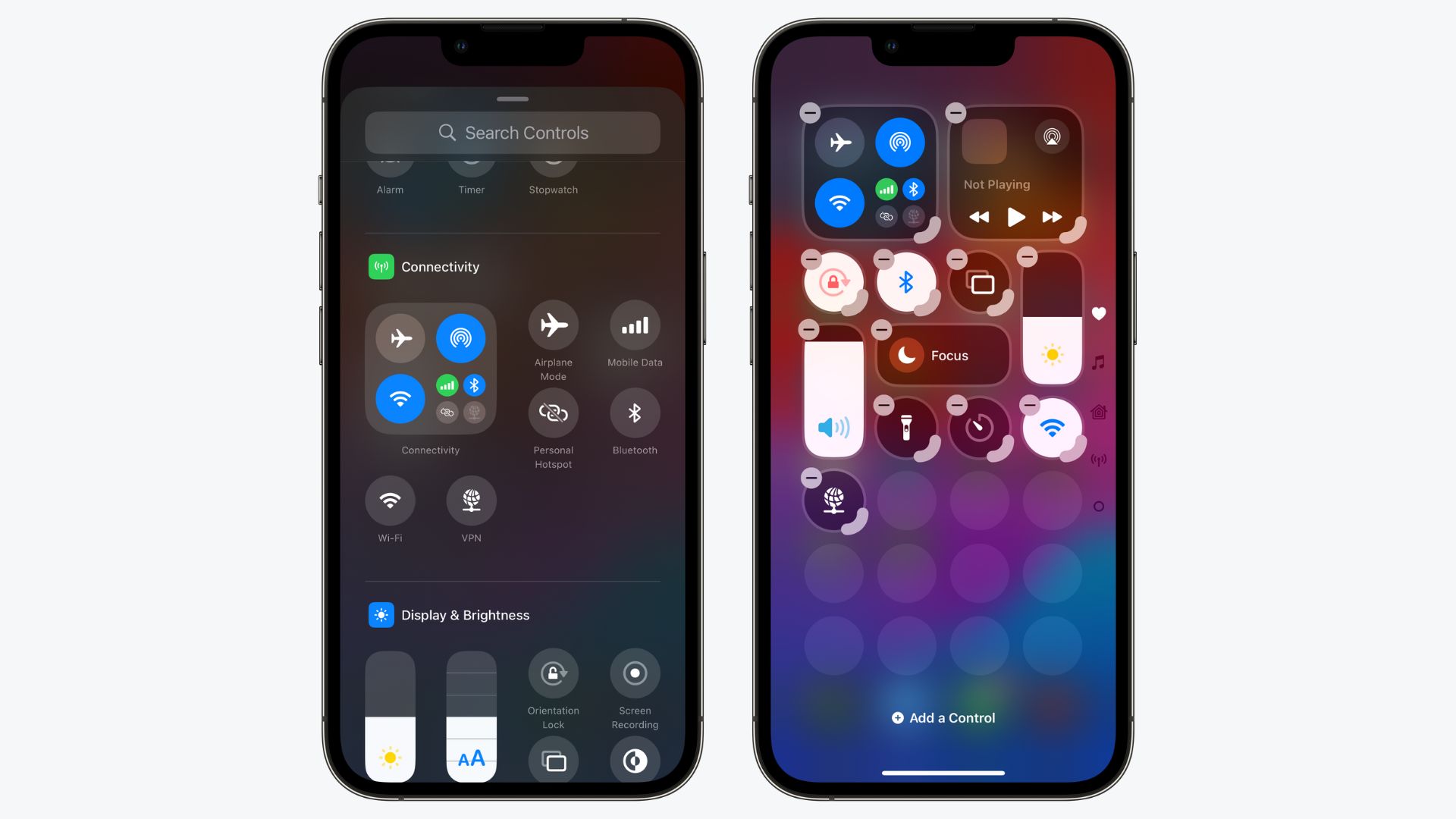 Ios18 1 control center toggles iOS 18.1 beta 5 adds individual toggles for Wi-Fi and VPN.