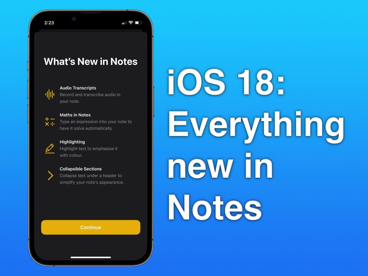 Everything new in Notes app in iOS 18