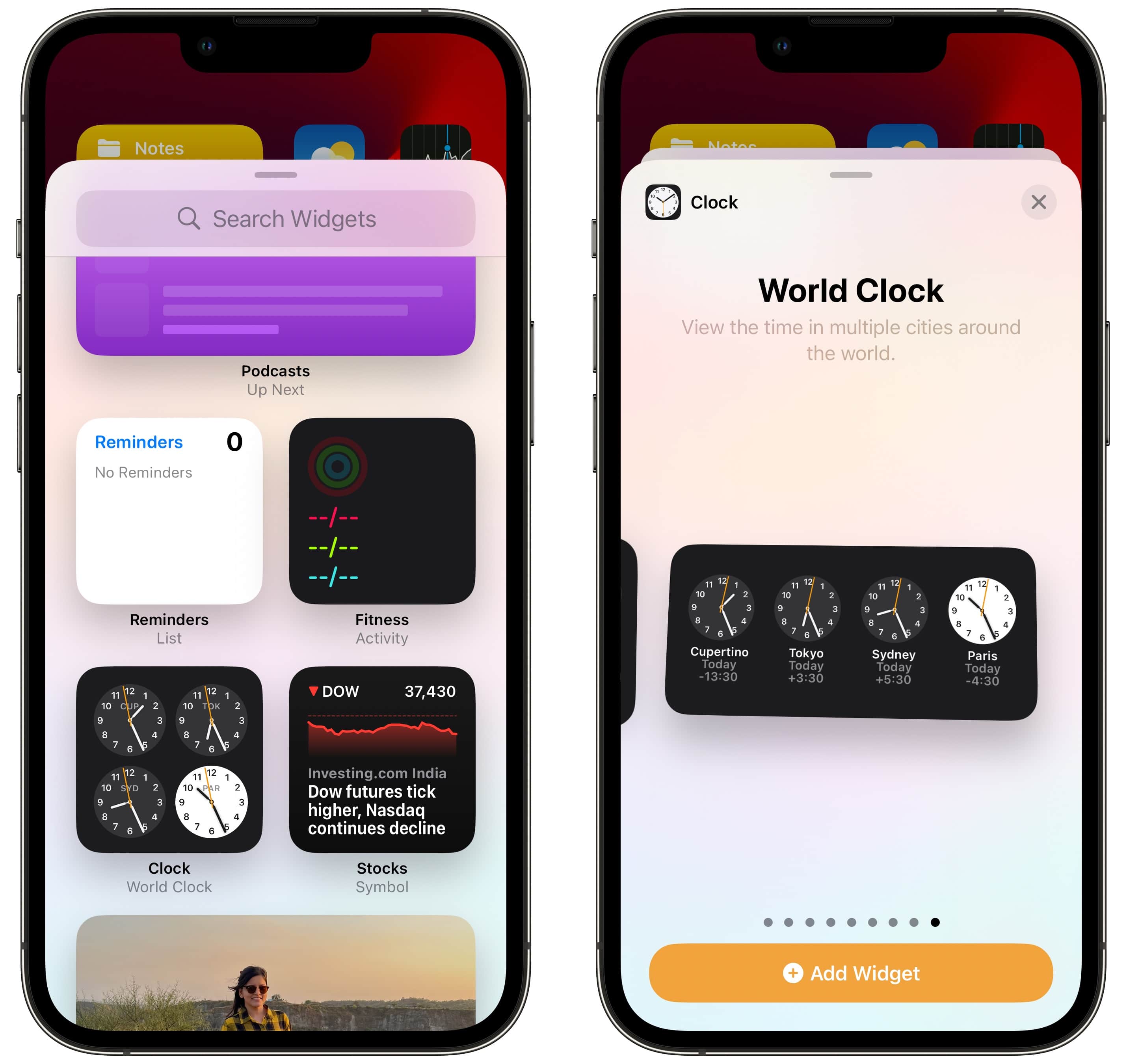 Iphone home screen add widgets Screenshot shows adding widgets in iOS 17.