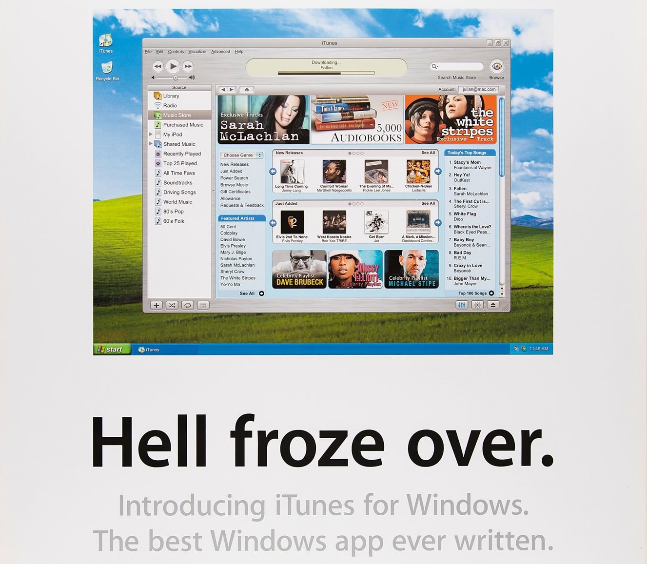 Screenshot of iTunes for Windows app.