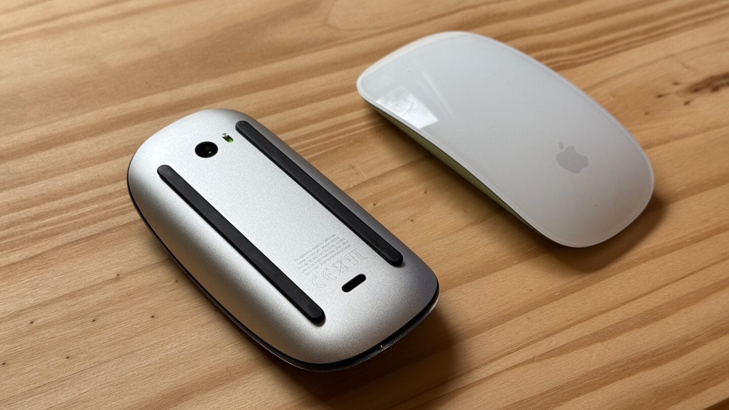 Magic Mouse Port on the Bottom Magic Mouse upside down, showing the USB-C port on the bottom