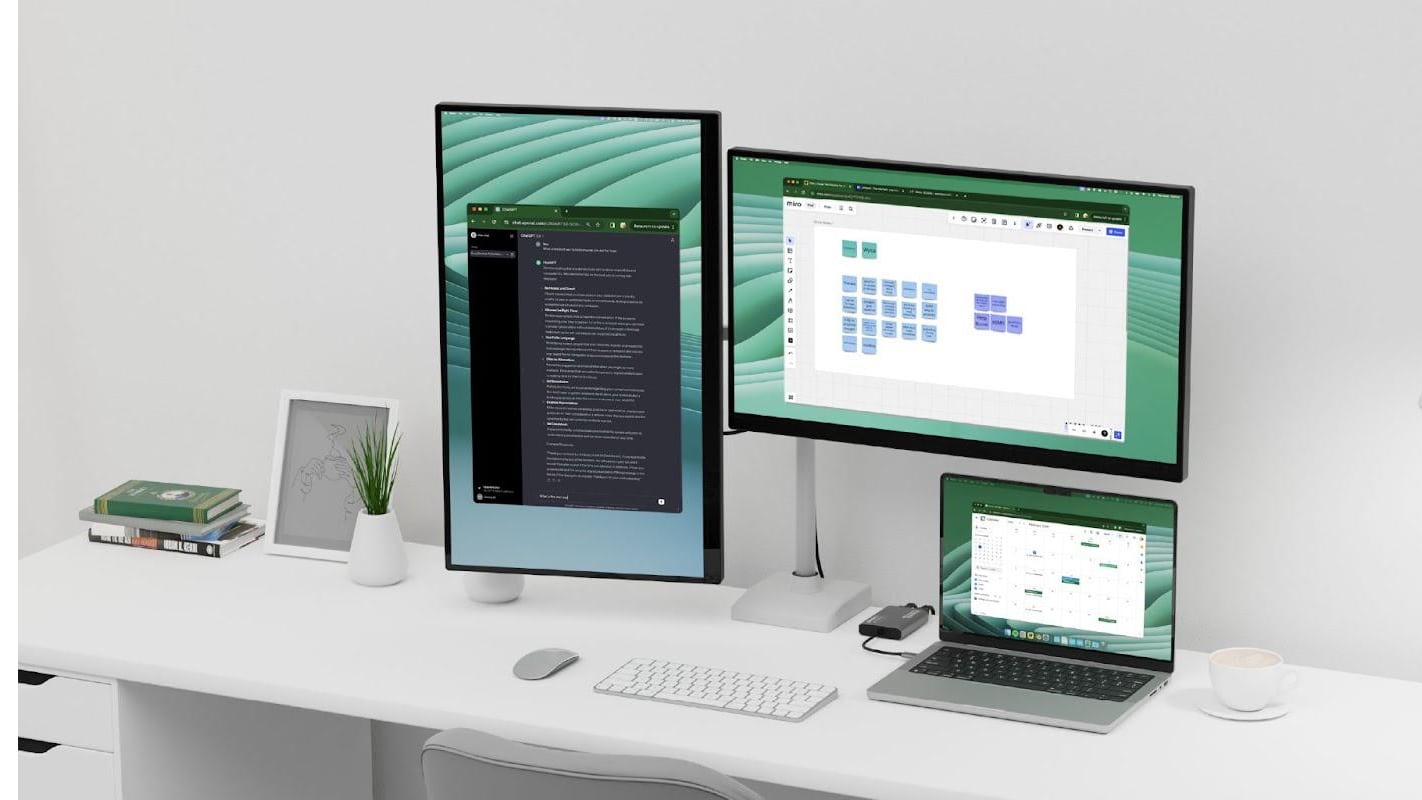Plugable USBC-6950M Mac HDMI adapter in use