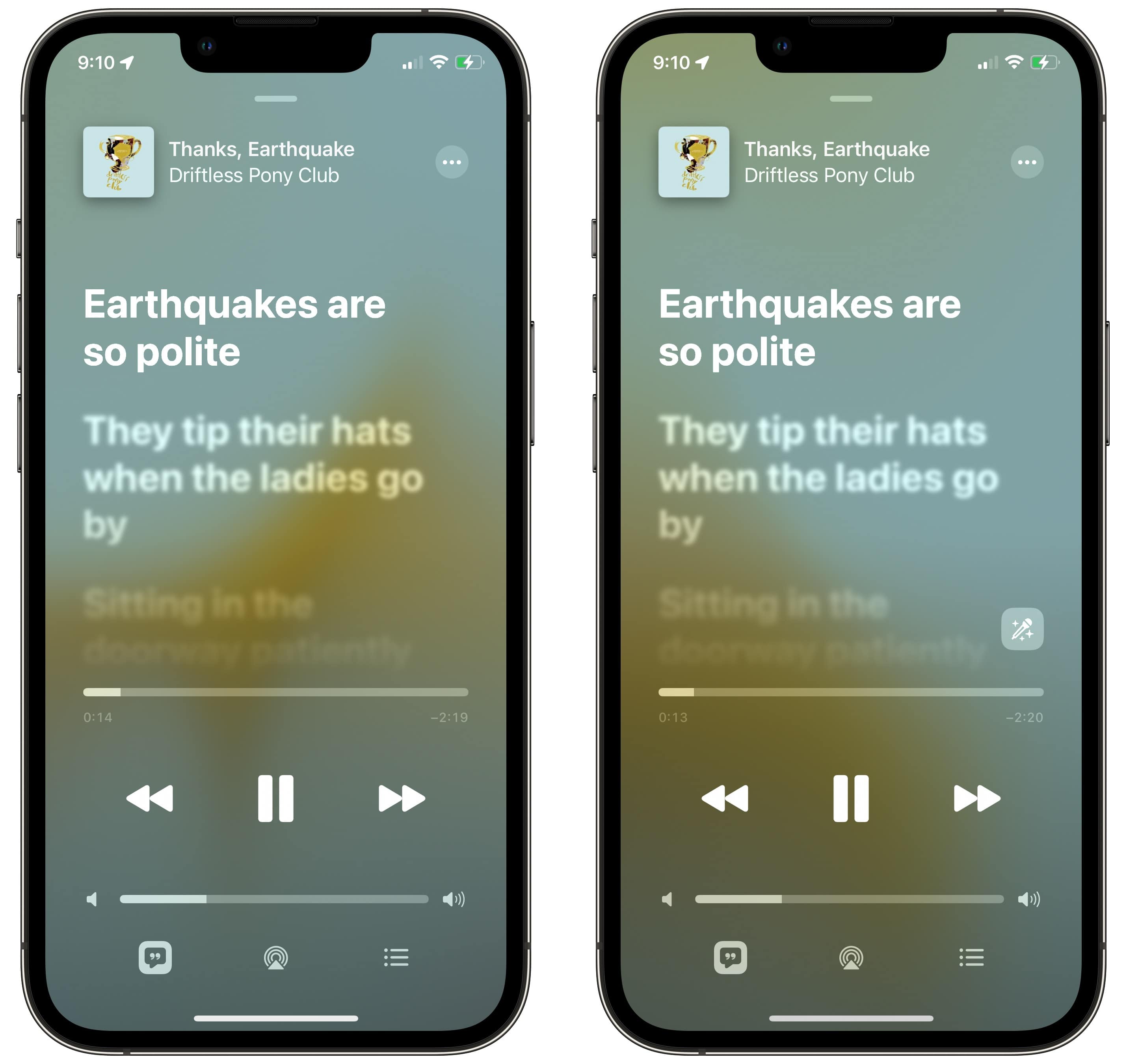 Stupid Apple Music Two versions of the same song by Driftless Pony Club, one without Sing and one with it available.