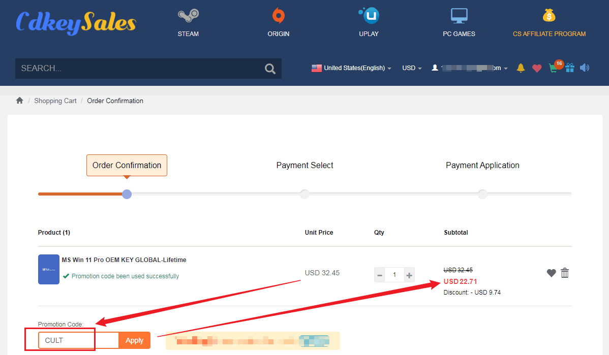 USING CODE CULT-CS (5) Cdkeysales Mid-Year Sale on Windows and Office - using code